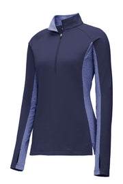 Sport-Tek® Ladies Sport-Wick® Stretch Contrast 1/4-Zip Pullover