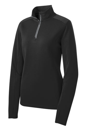 Sport-Tek® Ladies Sport-Wick® Textured 1/4-Zip Pullover