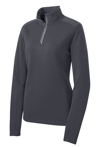 Sport-Tek® Ladies Sport-Wick® Textured 1/4-Zip Pullover